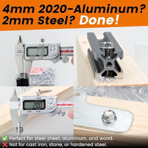 #10 x 1/2" (80 PCS) Hex Drive Self Drilling Screws, 410 Stainless Steel Black Oxide, Includes Magnetic Driver Bit & Case - No Pre-Drilling for Metal, Wood, RV & Trailer Repair(BK ST4.8x13) in Kuwait