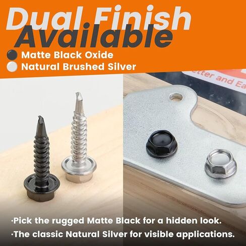 #10 x 1/2" (80 PCS) Hex Drive Self Drilling Screws, 410 Stainless Steel Black Oxide, Includes Magnetic Driver Bit & Case - No Pre-Drilling for Metal, Wood, RV & Trailer Repair(BK ST4.8x13) in Kuwait