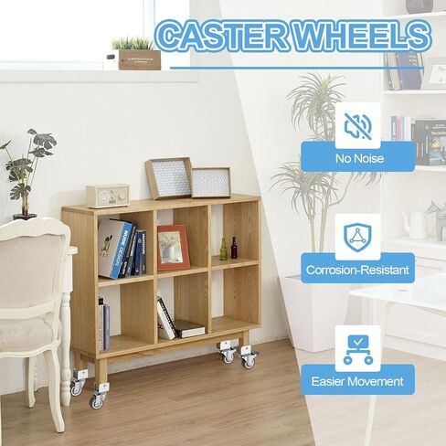 PATIKIL 1 Inch Caster Wheels, 4 Pcs Swivel Casters with Break 0.7" U Bracket Opening 55 Lb Capacity Per Caster for Furniture Office Chairs Carts and Cabinets, Brown in Saudi Arabia