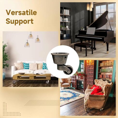 4 Pcs Antique Swivel Cup Casters, Vintage Zinc Alloy Furniture Casters, Universal Round Swivel Wheels, 360° Silent Pulley Wheels with Screws, Ideal for Sofas, Tables, Chairs, Cabinets in Saudi Arabia
