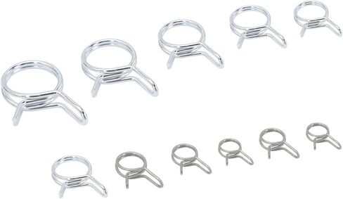 Ipetboom 150pcs Double Wire Spring Clamps Assortment Kit Φ5-φ14, High-strength Steel Hose Spring Clips for Water Pipes and Tubes, Industrial Plumbing Fitting Clamps in Saudi Arabia