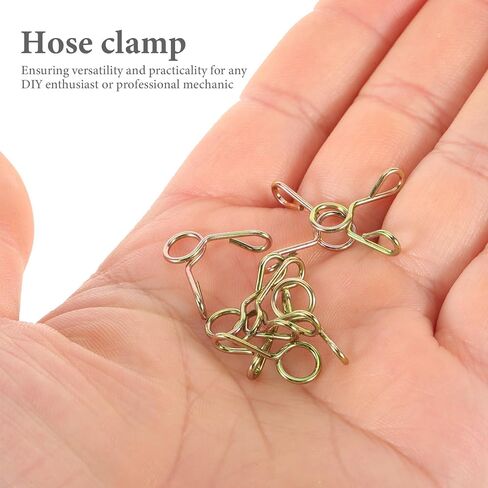 BESTYASH 100pcs 5mm Spring Hose Clamps Zinc Plated Steel Wire Line Hose Fasteners Small Vacuum Clips for Washing Machine Water Pipes and Flexible Tubing in Kuwait