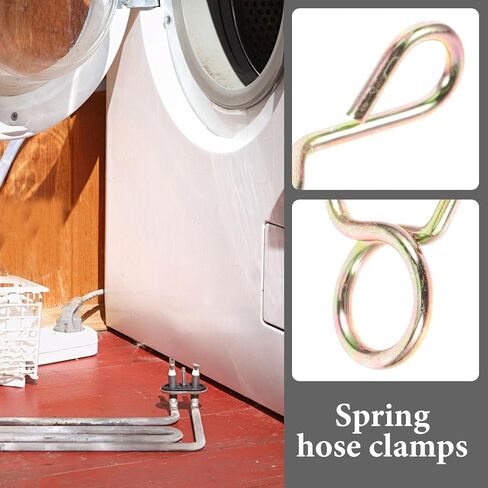 BESTYASH 100pcs 5mm Spring Hose Clamps Zinc Plated Steel Wire Line Hose Fasteners Small Vacuum Clips for Washing Machine Water Pipes and Flexible Tubing in Kuwait