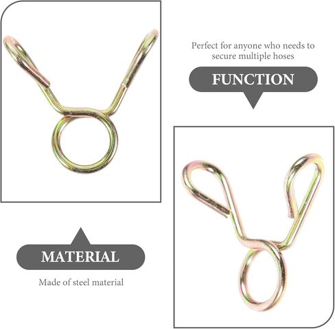 BESTYASH 100pcs 5mm Spring Hose Clamps Zinc Plated Steel Wire Line Hose Fasteners Small Vacuum Clips for Washing Machine Water Pipes and Flexible Tubing in Kuwait