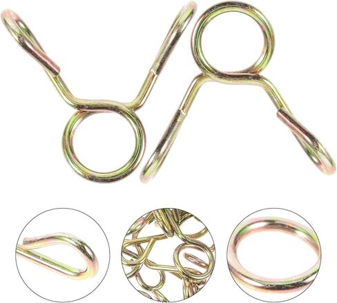 BESTYASH 100pcs 5mm Spring Hose Clamps Zinc Plated Steel Wire Line Hose Fasteners Small Vacuum Clips for Washing Machine Water Pipes and Flexible Tubing in Kuwait