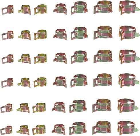 SHINEOFI 70pcs Carbon Steel Spring Hose Clamps Assortment 7-18mm Id Zinc-plated Rustproof Band Clips for Fuel Line, Air Hose, Water Pipe Automotive and Marine Use in Saudi Arabia