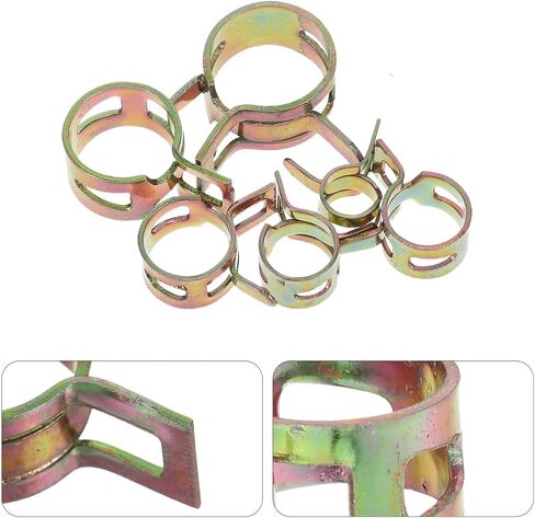 SHINEOFI 70pcs Carbon Steel Spring Hose Clamps Assortment 7-18mm Id Zinc-plated Rustproof Band Clips for Fuel Line, Air Hose, Water Pipe Automotive and Marine Use in Saudi Arabia