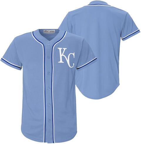 Kansas City Royals MLB Kids Youth 4-18 Light Blue Team Color Alternate Embroidered Stitched Logo Baseball Fashion Jersey in Saudi Arabia