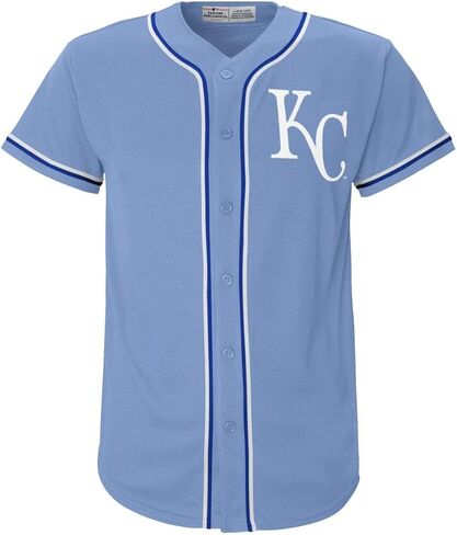Kansas City Royals MLB Kids Youth 4-18 Light Blue Team Color Alternate Embroidered Stitched Logo Baseball Fashion Jersey in Saudi Arabia