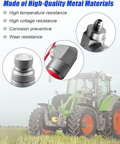 90 Degree Elbow Hydraulic Quick Connect Coupler Fittings 1/2" Flat Face Skid Steer 1/2" Body Size x 3/8″ JIC Male Thread Couplings Set w/Dust Cap in Saudi Arabia