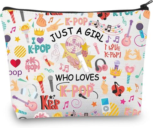 حقيبة مكياج BDPWSS K-Pop هدية بضائع K-Pop Singer Just A Girl Who Loves K-Pop هدية لمحبي موسيقى K-Pop هدية فريق K-Pop (تحب K-Pop) in Saudi Arabia