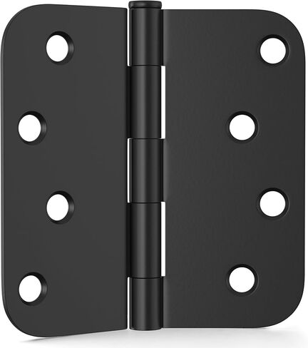 3 Pack Door Hinges 4 Inch, Matte Black Hinges with 5/8" Radius & Square Corners, Removable Pin, Exterior Door Hinges Perfect for Heavy-Duty Front & Back Door, Anti-Rust & No Squeaks in Saudi Arabia