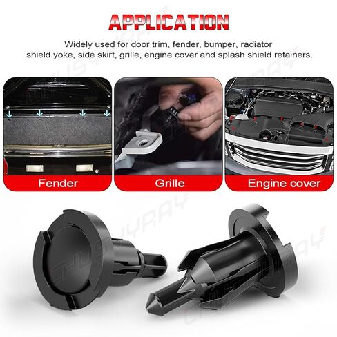 CHUSYYRAY 100PCS Car Retainer Clips, Car Bumper Clips Car Clips Plastic Rivets Fasteners Push Retainer Kit 10mm Compatible with Honda & Acura 91503-SZ5-003 Auveco A20564 PAS9282 PAS938 in Saudi Arabia