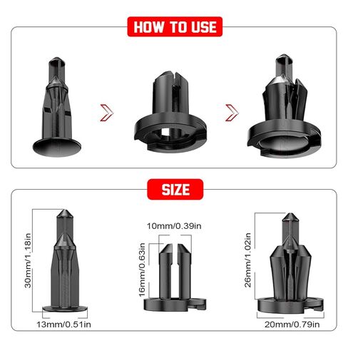CHUSYYRAY 100PCS Car Retainer Clips, Car Bumper Clips Car Clips Plastic Rivets Fasteners Push Retainer Kit 10mm Compatible with Honda & Acura 91503-SZ5-003 Auveco A20564 PAS9282 PAS938 in Saudi Arabia