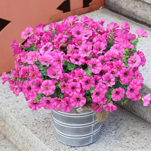 Artificial Flowers for Outdoors,Silk Fake Flowers,UV Resistant Artificial Outdoor Flowers for Outdoor Indoor Garden Home Decoration,12 Bundles (Colorful) in Saudi Arabia