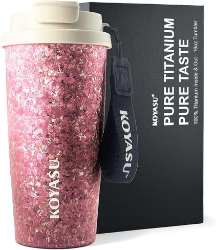 100% Titanium Body 16oz Travel Mug – Double-Wall Insulated Cup, Leak-Proof Lid, Lightweight, BPA-Free Metal Tumbler, Wide Mouth, Durable & Uncoated, Hot 6H/Cold 24H, for Camping or Commute (Lunar) in Saudi Arabia