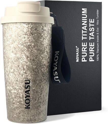 100% Titanium Body 16oz Travel Mug – Double-Wall Insulated Cup, Leak-Proof Lid, Lightweight, BPA-Free Metal Tumbler, Wide Mouth, Durable & Uncoated, Hot 6H/Cold 24H, for Camping or Commute (Lunar) in Saudi Arabia