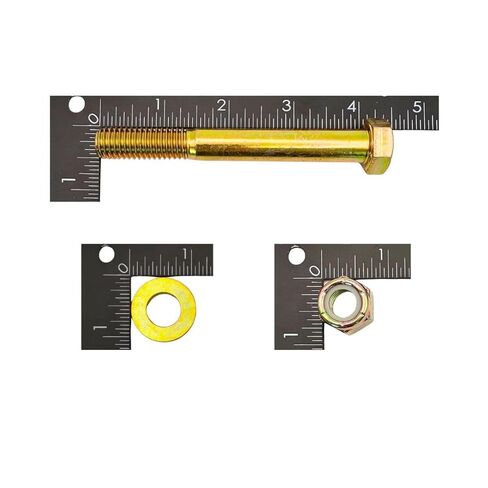 1/2 بوصة - 13 × 4 مسامير سداسية من الدرجة 8 (4 عبوات) مع غسالات مسطحة وصواميل قفل من النايلون - SAE J429 مسامير خشنة شديدة التحمل للسيارات والآلات والبناء 4.0 بوصة in Kuwait