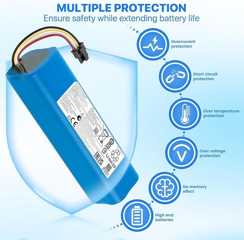 14.4V 5200mAh Replacement Battery for Roborock Qrevo Slim/Master/Pro/Plus Roborock Q5 Pro Q7 Q8 Max Roborck S8 in Saudi Arabia