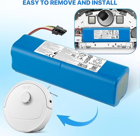 14.4V 5200mAh Replacement Battery for Roborock Qrevo Slim/Master/Pro/Plus Roborock Q5 Pro Q7 Q8 Max Roborck S8 in Saudi Arabia