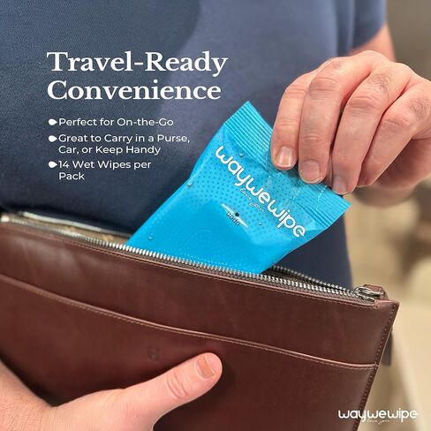 Flushable Wet Wipes for Travel & On-The-Go | 24 Pack - 14 Wipes Per Pack (336 Count) | XL Adult Cleansing Cloth for Men & Women | Hypoallergenic 100% Plant Based, Fragrance Free in Saudi Arabia