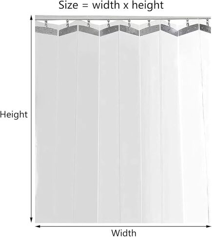 طقم ستائر شريط PVC كامل - حاجز باب منزلق شفاف مقاس 165 × 230 سم، ستارة بلاستيكية قابلة للطي لسهولة التركيب وفصل الغرفة in Kuwait