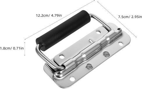 BESTYASH Stainless Steel Folding Pull Handle 304 Heavy Duty Metal Toolbox Handle 120mm Long Foldable Tool Case for Garage Door and Industrial Equipment in Saudi Arabia