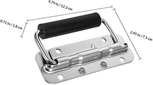 BESTYASH Stainless Steel Folding Pull Handle 304 Heavy Duty Metal Toolbox Handle 120mm Long Foldable Tool Case for Garage Door and Industrial Equipment in Saudi Arabia