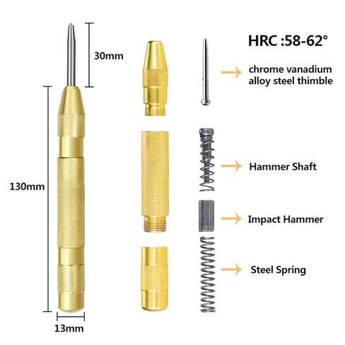 130mm Automatic Center Pin Punch Drill Automatic Window Breaking Device Wood/Metal Hole Punch Drill Bit 1Pcs in Saudi Arabia