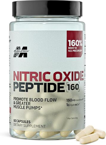 ببتيد أكسيد النيتريك من ماسل تك 160 - تركيبة متقدمة تدعم إنتاج أكسيد النيتريك لتحسين تدفق الدم، ومضخات عضلية أكبر، والتعافي وتعزيز الطاقة مع هيدرونوكس وفاسو درايف - 60 قطعة in Kuwait