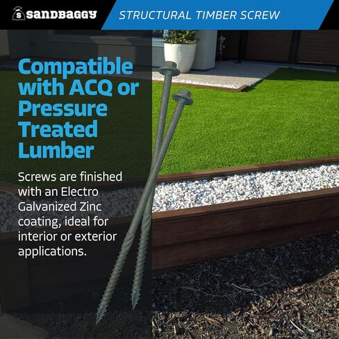 10" Structural Timber Screws - Countersunk (Hex Head) - Sandbaggy (2000, 10 inch) in Saudi Arabia