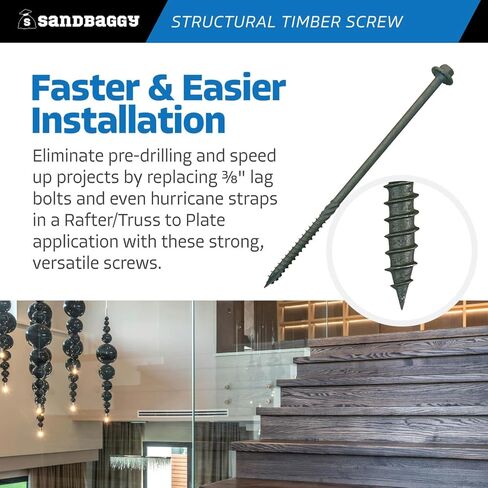10" Structural Timber Screws - Countersunk (Hex Head) - Sandbaggy (2000, 10 inch) in Saudi Arabia