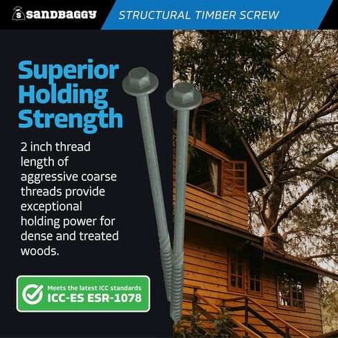 10" Structural Timber Screws - Countersunk (Hex Head) - Sandbaggy (2000, 10 inch) in Saudi Arabia