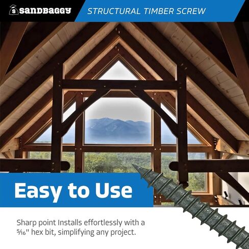 10" Structural Timber Screws - Countersunk (Hex Head) - Sandbaggy (2000, 10 inch) in Saudi Arabia