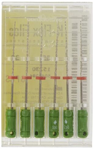15230 Endo Hand K-Flex File، مستدق 0.02 مم، طول 30 مم، من الفولاذ المقاوم للصدأ، مقاس 35 طرف، أخضر، عبوة من 6 قطع in Saudi Arabia