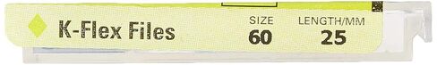 15166 Endo Hand K-Flex File, 0.02mm Taper, 25mm Length, Stainless Steel, 60 Tip Size, Blue, Pack of 6 in Saudi Arabia