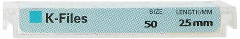 6075 Endo Hand K-File, 0.02mm Taper, 25mm Length, Stainless Steel, 50 Tip Size, Yellow, Pack of 6 in Saudi Arabia