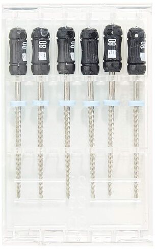 6099 Endo Hand K-File, 0.02 mm Taper, 25 mm Length, Stainless Steel, 80 Tip Size, Black (Pack of 6) in Saudi Arabia
