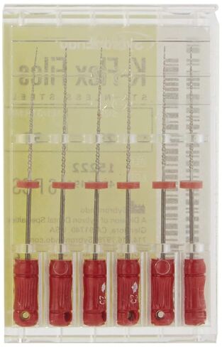 15222 Endo Hand K-Flex File, 0.02 mm Taper, 30 mm Length, Stainless Steel, 25 Tip Size, Red (Pack of 6) in Saudi Arabia