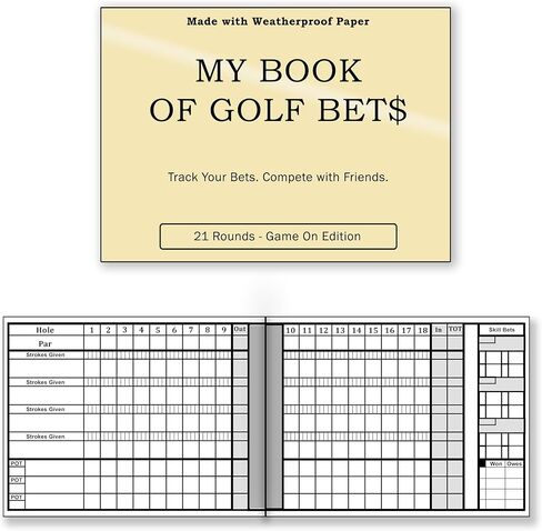 Golf Scorecards & Stat Tracking Booklet (21 Rounds) - Weatherproof Golf Journal - Golf Log (4" x 5.5" When Closed) - Golf Notebook fits in Holder or Pocket in Kuwait