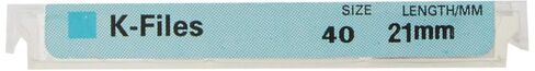 6019 Endo Hand K-File, 0.02 mm Taper, 21 mm Length, Stainless Steel, #40 Tip Size, Black (Pack of 6) in Saudi Arabia