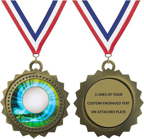 1 to 50 Packs Golf Gold Medals Trophy Award with Free Custom Engraving D03-MY425 in Saudi Arabia