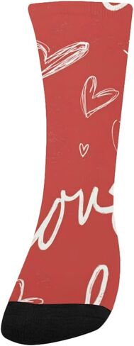 جوارب المشي لمسافات طويلة بنمط الحب على شكل قلب أحمر - جوارب شتوية حرارية سميكة دافئة للأولاد والبنات الصغار للمدرسة، والارتداء اليومي والأنشطة الخارجية in Kuwait