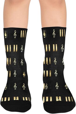 جوارب المشي لمسافات طويلة بنمط البيانو الموسيقي - جوارب شتوية حرارية سميكة دافئة للأولاد والبنات الصغار للمدرسة، والارتداء اليومي والأنشطة الخارجية in Kuwait