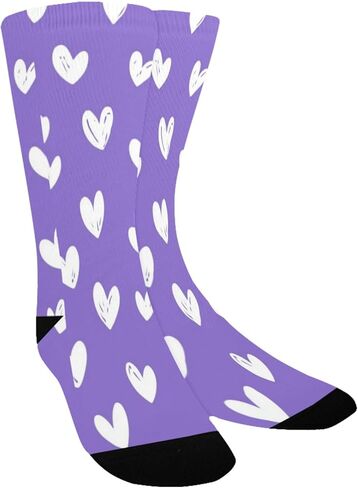 جوارب للمشي لمسافات طويلة بتصميم قلوب أرجوانية - جوارب شتوية حرارية سميكة دافئة للأطفال الصغار للأولاد والبنات للمدرسة، والارتداء اليومي والأنشطة الخارجية in Kuwait