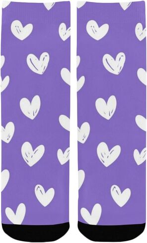 جوارب للمشي لمسافات طويلة بتصميم قلوب أرجوانية - جوارب شتوية حرارية سميكة دافئة للأطفال الصغار للأولاد والبنات للمدرسة، والارتداء اليومي والأنشطة الخارجية in Kuwait