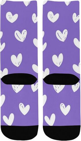 جوارب للمشي لمسافات طويلة بتصميم قلوب أرجوانية - جوارب شتوية حرارية سميكة دافئة للأطفال الصغار للأولاد والبنات للمدرسة، والارتداء اليومي والأنشطة الخارجية in Kuwait