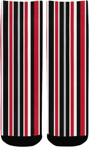 Red Stripe Pattern Hiking Socks - Toddler Boys & Girls Warm Thick Thermal Winter Crew Socks for School, Daily Wear & Outdoor Activities in Kuwait