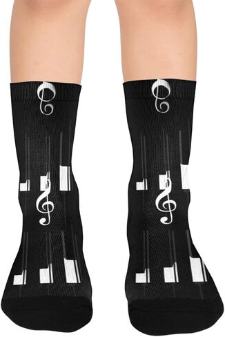 جوارب بيانو آرت كي ميلودي داكنة للمشي لمسافات طويلة - جوارب شتوية حرارية سميكة دافئة للأولاد والبنات للمدرسة، والارتداء اليومي والأنشطة الخارجية in Kuwait