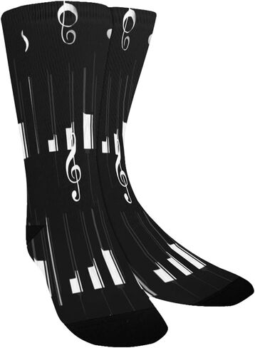 جوارب بيانو آرت كي ميلودي داكنة للمشي لمسافات طويلة - جوارب شتوية حرارية سميكة دافئة للأولاد والبنات للمدرسة، والارتداء اليومي والأنشطة الخارجية in Kuwait